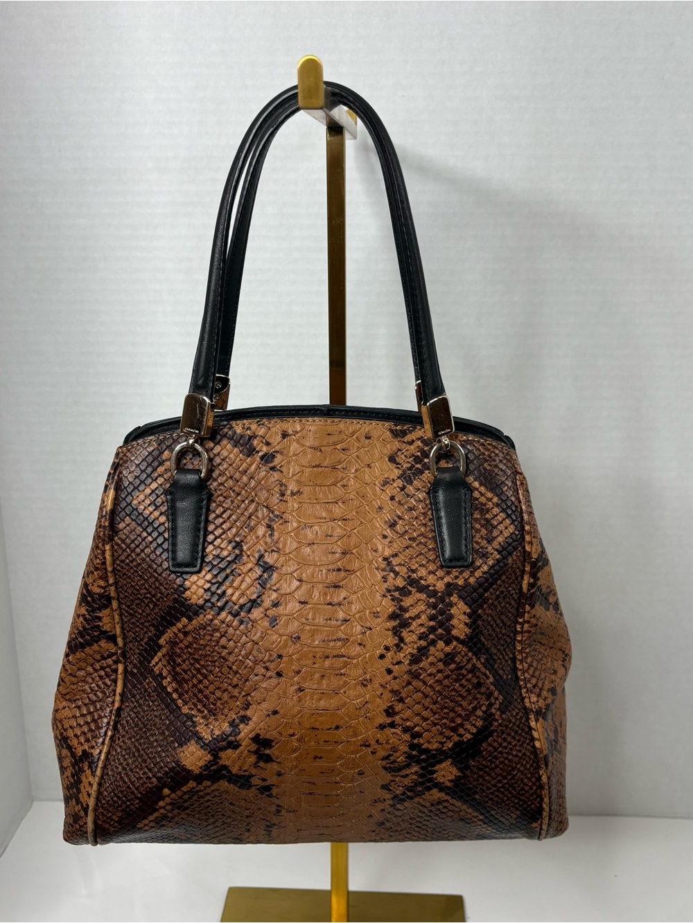 Coach Minetta Satchel in Python Embossed Leather w/ Crossbody Strap EUC - Picture 3 of 16